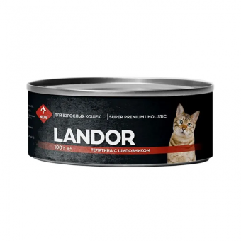 Консервы Landor Cat для кошек с телятиной и шиповником