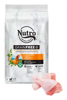 Корм Nutro Grain Free Dog Medium Breed Chicken сух для собак средних пород со свежей курицей и экстрактом розмарина