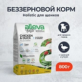 Сухой Корм Alleva Holistic Puppy Chicken & Duck Medium для щенков средних пород с курицей, уткой, алоэ вера и женьшенем Сухой Корм Alleva Holistic Puppy Chicken & Duck Medium для щенков средних пород с курицей, уткой, алоэ вера и женьшенем