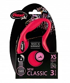 Flexi рулетка New Classic XS (до 12 кг) лента 3 м красная