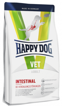 Корм Happy Dog Vet Intestinal для собак. Ветеринарная диета при чувствительном пищеварении