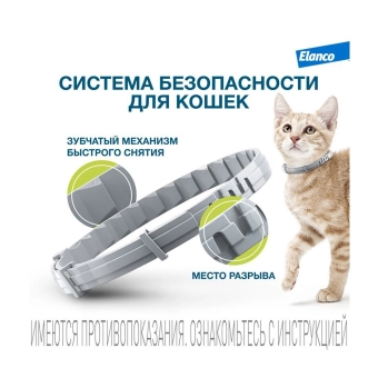 Водостойкий ошейник Форесто для кошек от клещей, блох и вшей