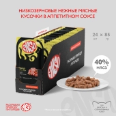 Паучи Enso Basic полнорационный корм для взрослых кошек кусочки в соусе с курицей