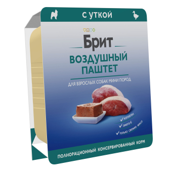 Ламистеры Brit Premium Воздушный паштет для собак мини пород с уткой