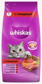 Корм Whiskas Вкусные подушечки с нежным паштетом. Аппетитный обед с говядиной