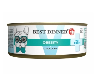 Банки Best Dinner Vet Profi Obesity для собак при для контроля избыточной массы тела с лососем