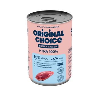 Банки Original Choice Monoprotein Adult для собак всех пород 100% утки