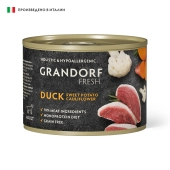 Консервы Grandorf Fresh для взрослых собак всех пород монопротеиновый паштет из утки с...