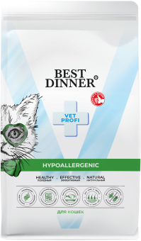 Корм Best Dinner Vet Profi Hypoallergenic при пищевой аллергии и непереносимости для взрослых кошек 