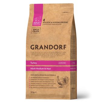 Корм Grandorf Adult Dog Turkey Med&Maxi для собак средних и крупных пород с индейкой, низкозерновой