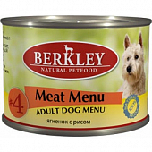 Консервы Berkley №4 Adult Meat Menu для собак с ягненком и рисом