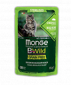 Паучи Monge BWild Grain Free для кошек с диким кабаном и овощами беззерновые