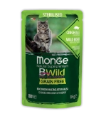 Паучи Monge Cat BWild GRAIN FREE беззерновой для стерилизованных кошек беззерновой из...