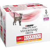 Паучи Purina Pro Plan Veterinary Diets (DM) Diabetes Management для кошек. Лечение сахарного диабета. Курица