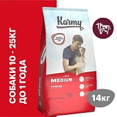 Сухой Корм Karmy Medium Junior для щенков средних пород с телятиной Сухой Корм Karmy Medium Junior для щенков средних пород с телятиной