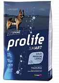 Сухой Корм Prolife Smart Adult Medium/Large для взрослых собак средних и крупных пород со свежим мясом форели и с рисом