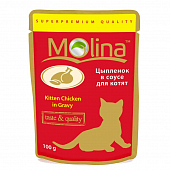 Паучи Molina для котят с цыплёнком в соусе