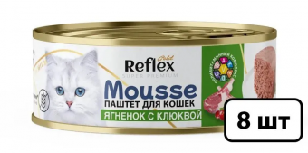 Полнорационный консервированный корм Reflex Gold для стерилизованных кошек паштет «Ягненок с клюквой. Профилактика МКБ»