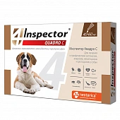 Капли на холку Inspector Quadro от блох, клещей и глистов для собак собак от 40 до 60кг Капли на холку Inspector Quadro от блох, клещей и глистов для собак собак от 40 до 60кг