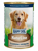 Консервы Happy Dog для взрослых собак с телятиной и овощами