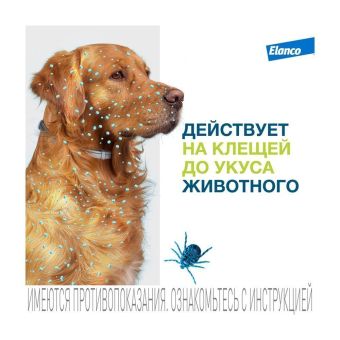 Водостойкий ошейник Форесто для собак до 8 кг от клещей, блох и вшей