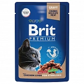 Паучи Brit Premium для взрослых стерилизованных кошек с куриной печенью в соусе Паучи Brit Premium для взрослых стерилизованных кошек с куриной печенью в соусе