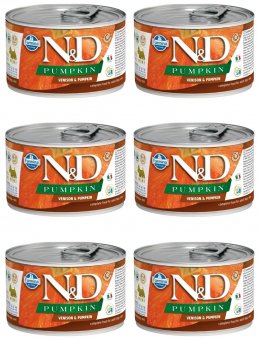 Консервы Farmina N&D Adult mini для взрослых собак маленьких пород с олениной и тыквой