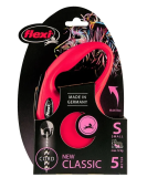 Flexi рулетка New Classic S (до 12 кг) трос 5 м красная