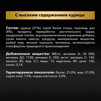 Корм Pro Plan Optipower для активных и рабочих взрослых собак с курицей