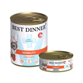 Консервы Best Dinner Vet Profi Exclusive Mobility для собак для опорно-двигательного аппарата с говядиной 100г