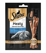 Лакомство Sheba Meaty для кошек мясные палочки с лососем Лакомство Sheba Meaty для кошек мясные палочки с лососем