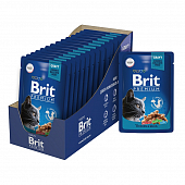 Паучи Brit Premium для взрослых кошек с цыплёнком и перепелкой в соусе