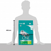 Сухой корм Purina ONE для взрослых кошек, живущих в домашних условиях, с высоким содержанием индейки и цельными злаками