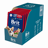Паучи Brit Premium для взрослых собак всех пород с мясным ассорти в соусе
