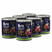 Консервы BRIT Premium by Nature для собак. Говядина и сердце