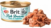 Консервы Brit Fish Dreams Tuna&Salmon для кошек с тунцом и лососем Консервы Brit Fish Dreams Tuna&Salmon для кошек с тунцом и лососем
