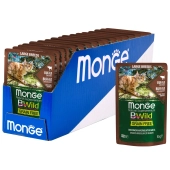 Паучи Monge Cat BWild GRAIN FREE беззерновой для котят и кошек крупных пород из мяса...