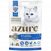 Антибактериальный силикагелевый наполнитель Azure для кошек с ионами серебра и...