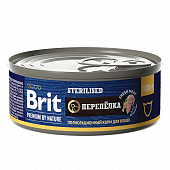 Банки Brit Premium by Nature для стерилизованных кошек с мясом перепёлки