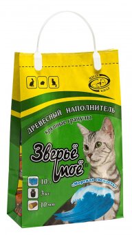 Зверьё моё. Древесный наполнитель в крупных гранулах с ароматом морской свежести