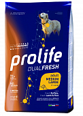 Сухой Корм Prolife Dual Fresh Adult Medium/Large для собак с ягнёнком, буйволом и рисом
