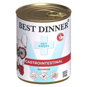 Консервы Best Dinner Vet Profi Exclusive Gastro Intestinal для собак с чувствительным пищеварением из конины 340г
