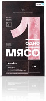 Корм Одно Мясо для взрослых собак всех пород с мясом индейки