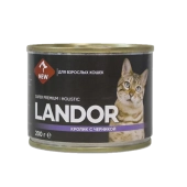 Консервы Landor Cat для кошек с кроликом и черникой