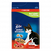 Сухой корм Felix® Двойная Вкуснятина® для взрослых кошек, с мясом, Пакет Сухой корм Felix® Двойная Вкуснятина® для взрослых кошек, с мясом, Пакет