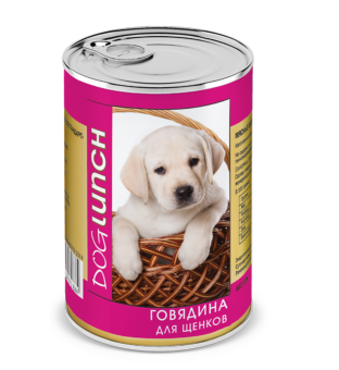 Банки Dog Lunch для щенков с говядиной