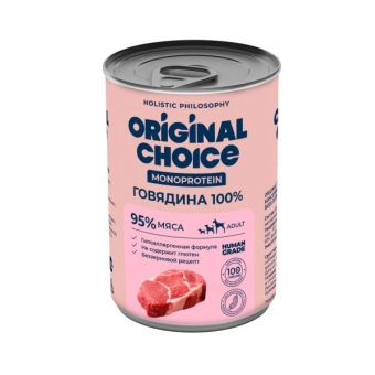 Банки Original Choice Monoprotein Adult для собак всех пород 100% говядины