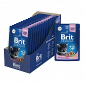 Паучи Brit Premium для котят с белой рыбой в соусе