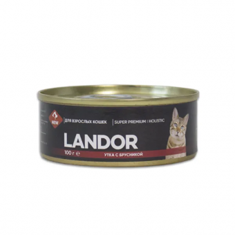 Консервы Landor Cat для кошек с уткой и брусникой