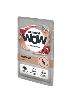 Паучи Alphapet Wow паштет для взрослых собак с ягнёнком